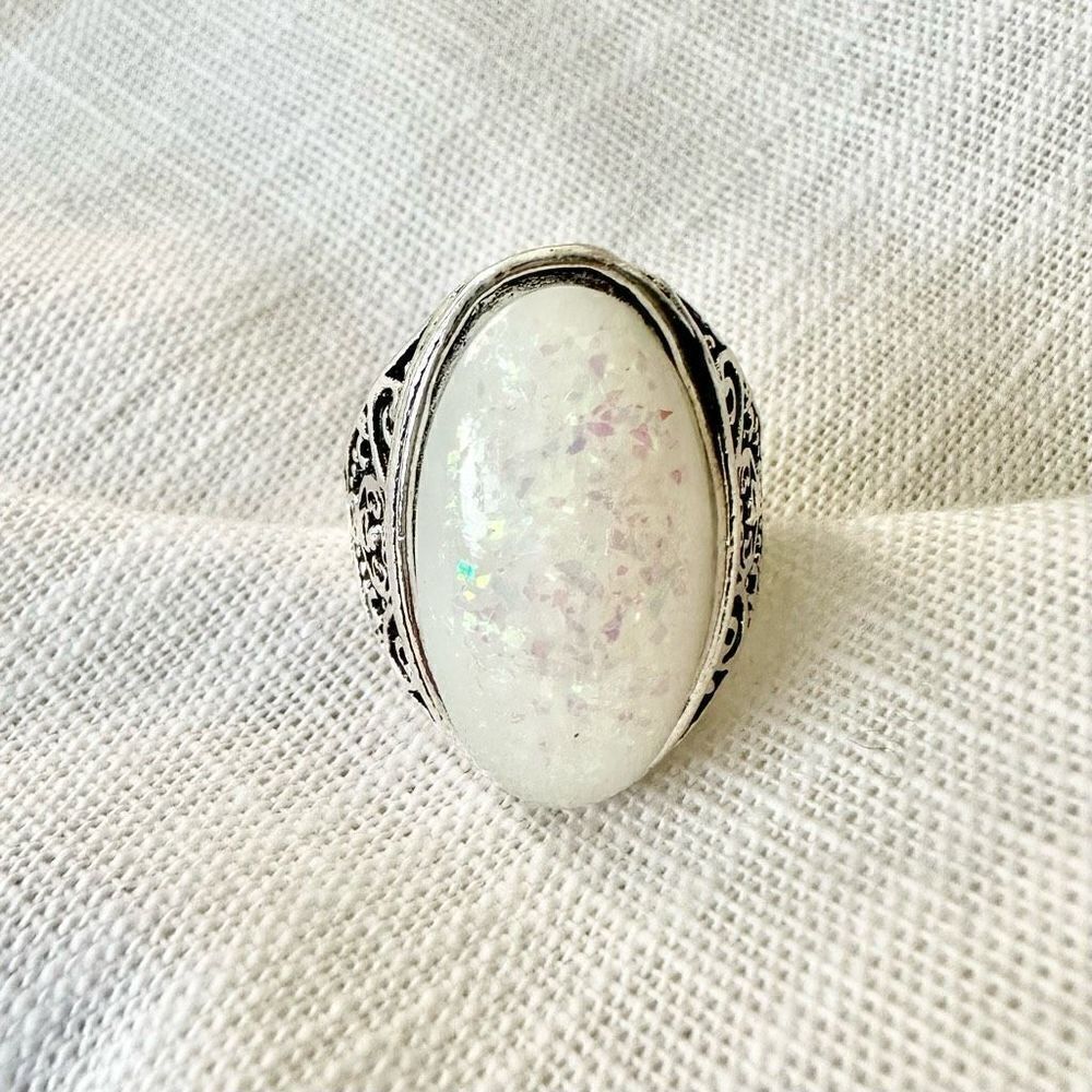 Faux oval opal ring size 8